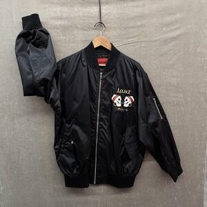 Volume Jacket Mens Extra Large Black Bomber Embroidered Skull Last Japan Graphic